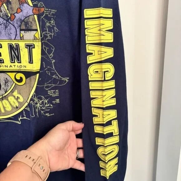 Disney Parks Figment Long Sleeve Graphic Tee | Epcot Imagination OVERSIZED XL NW - Picture 3 of 3